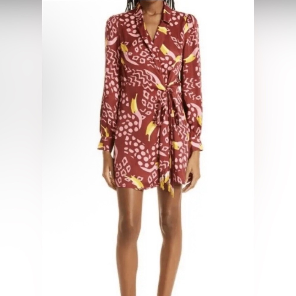 New Farm Rio Burgundy Toucanissimo Mini Dress – Size Small (MSRP $220)